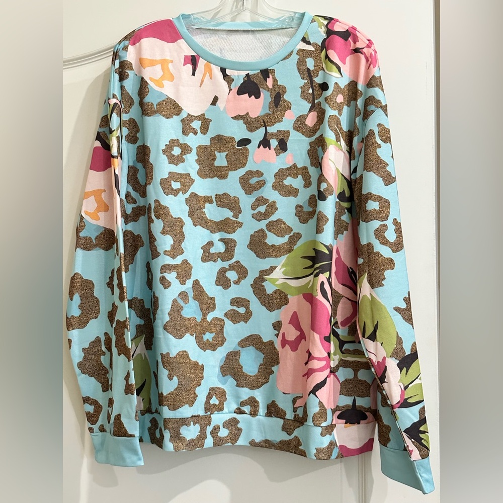 Floral Leopard Print Women's Tunic